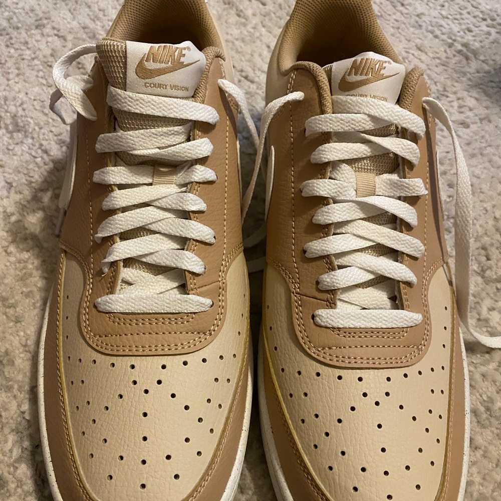 Nike Court Vision Men's Sneakers - Beige and White